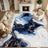 Marble Swirl Fluid Abstract Gold Vein Non‑Slip Area Rug