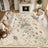 Vintage Floral & Butterfly Botanical Non Slip Washable Area Rug – Cream base, muted blues greens, living room