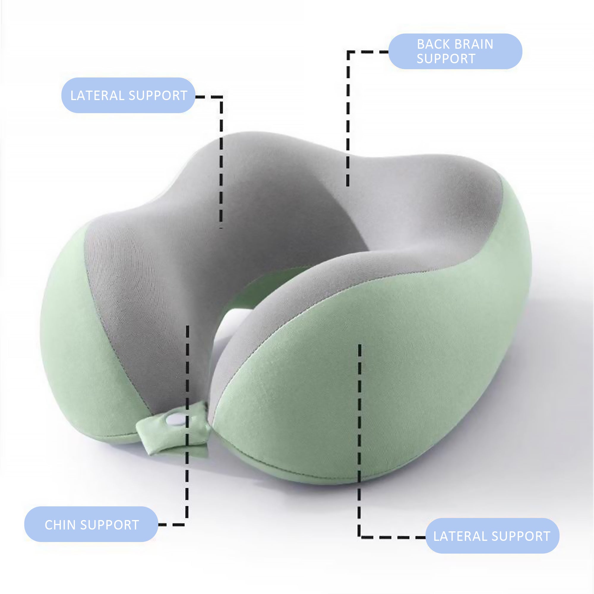 Ergonomic Travel Pillow with Capsule Case 360° Neck & Chin Support