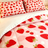 Liveonus Cute Pink Strawberry Print 3 Pieces Soft Lightweight Comforter Bedding Set