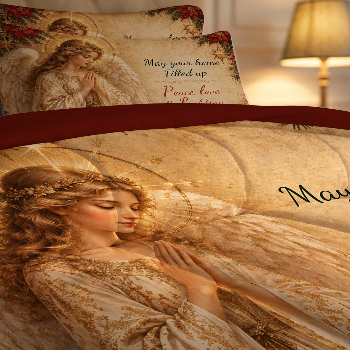 7-Piece Vintage Christmas Angel Comforter Set