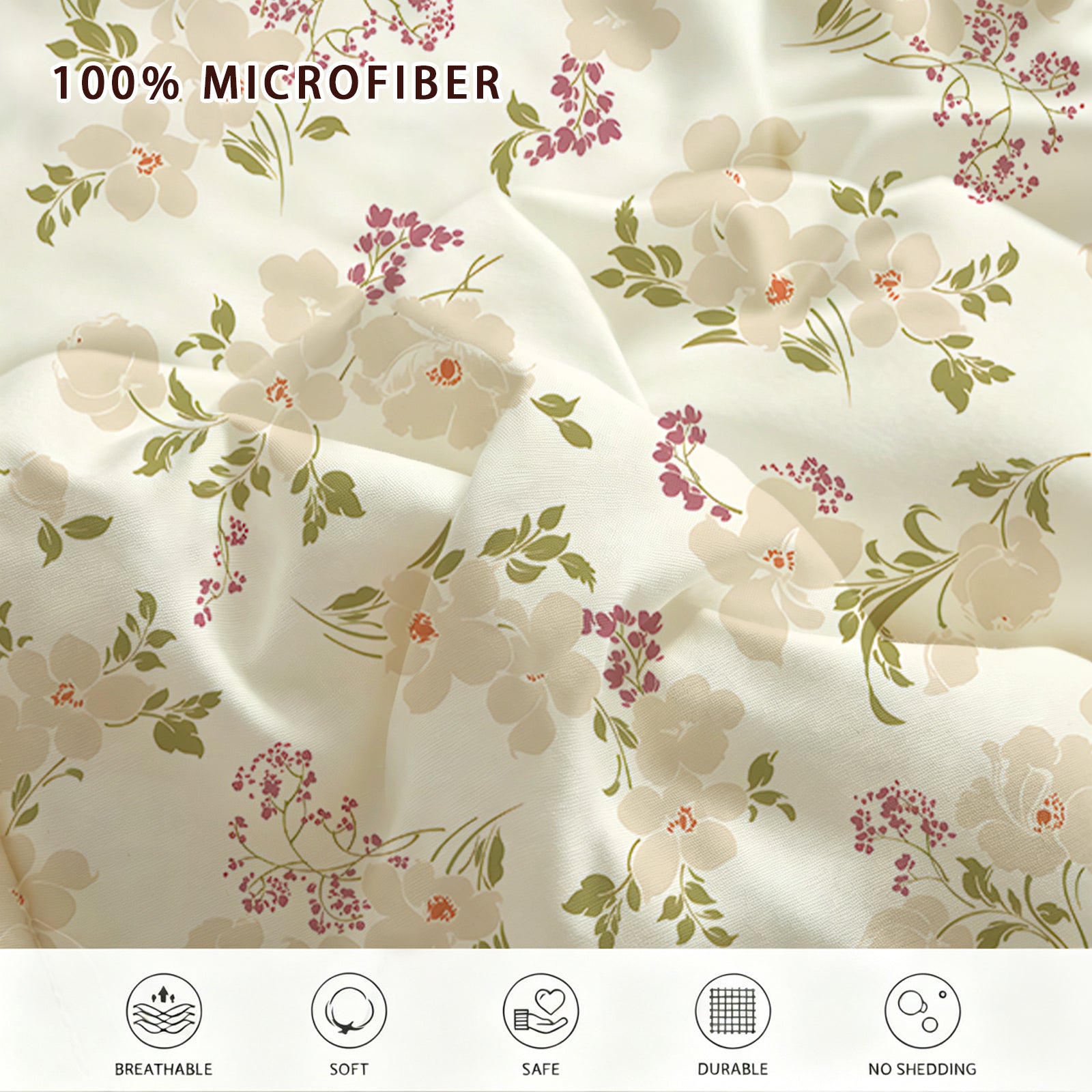 7-Piece Vintage Floral Comforter Set