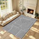 Liveonus Mid‑Century Modern Abstract Geometric Line Area Rug