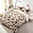3 Piece Soft Cow Print Plush Comforter Set for Fall & Winter