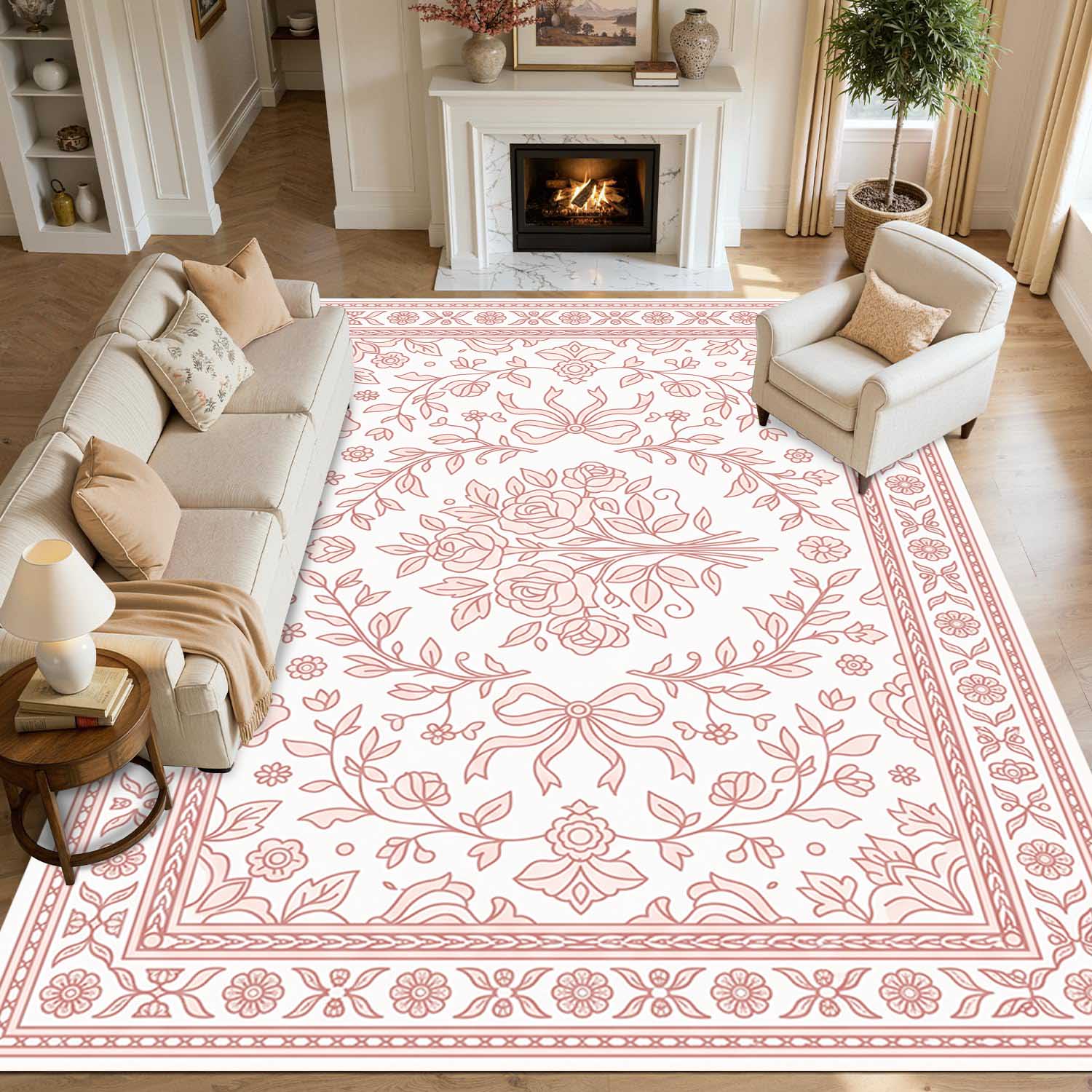 Vintage Boho Non Slip Washable Area Rug