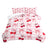 Liveonus 3 Pieces Pink Cherry Kawaii Bowknot Princess Comforter Set