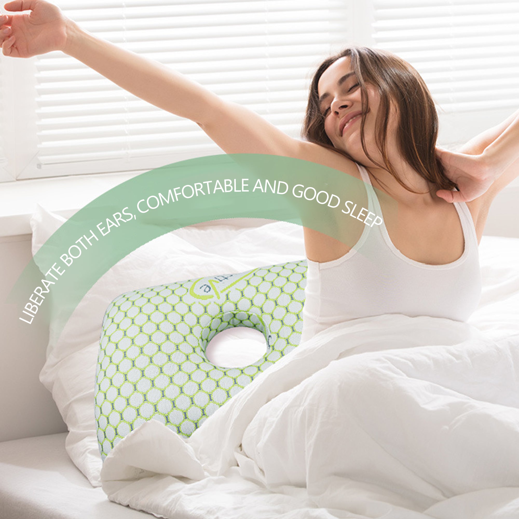 Ear Piercing Pillow for Side Sleepers,Ear Pressure Relief & Neck Support Design