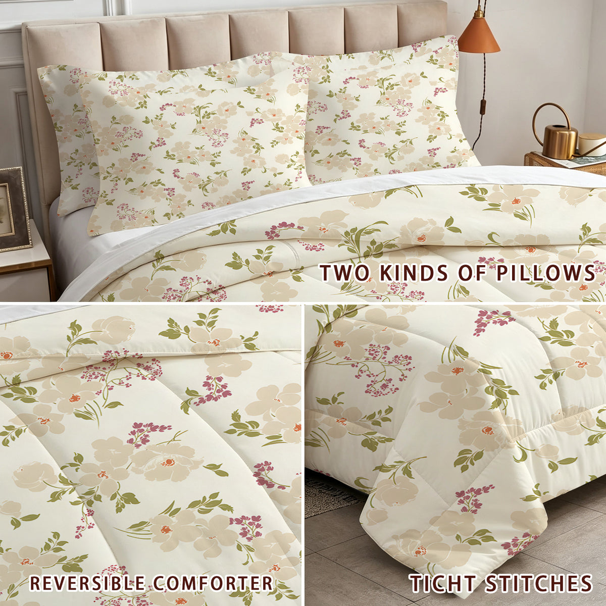 7-Piece Vintage Floral Comforter Set
