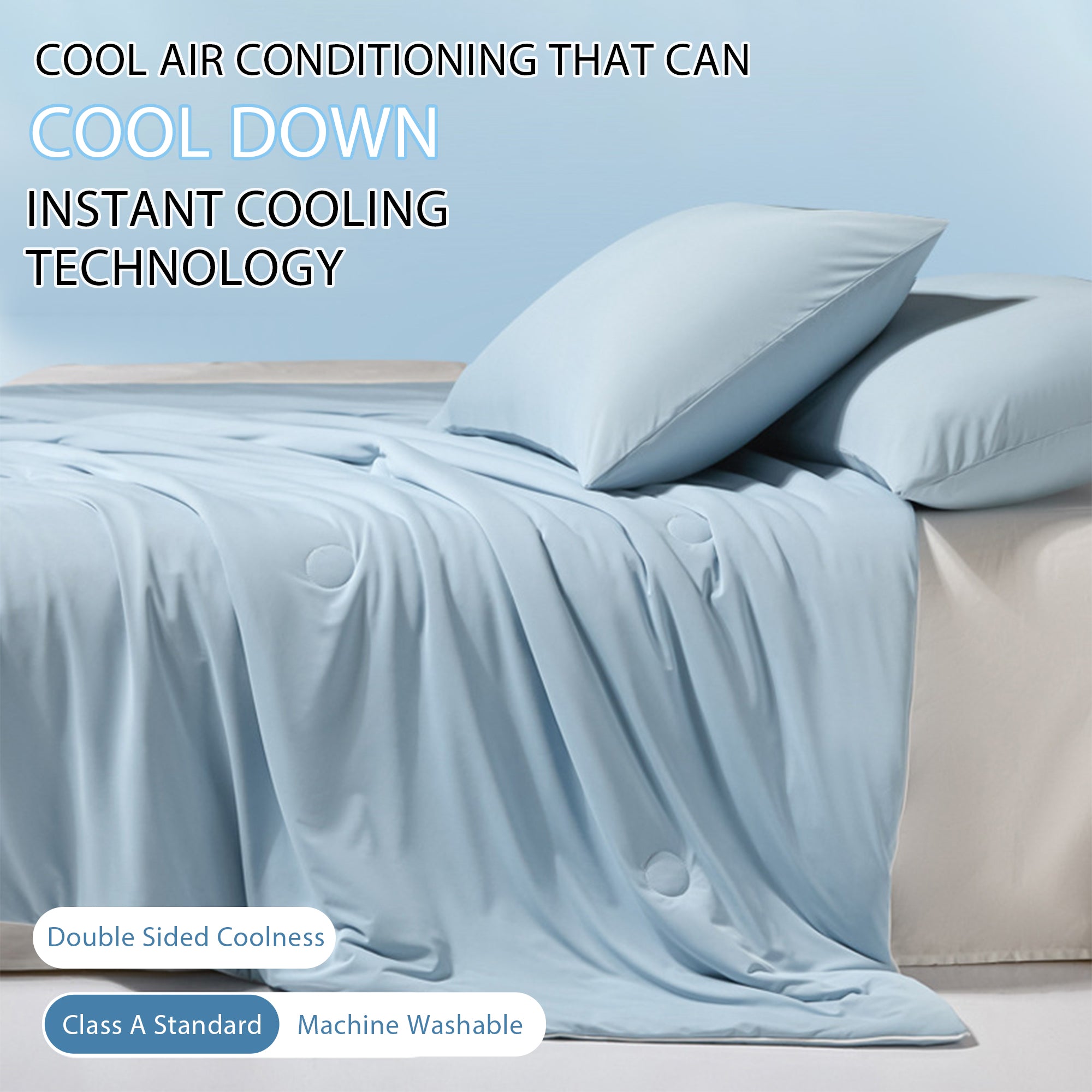 Double Sided Summer Quilt, Ultra Soft Cooling Blanket for Hot Sleepers