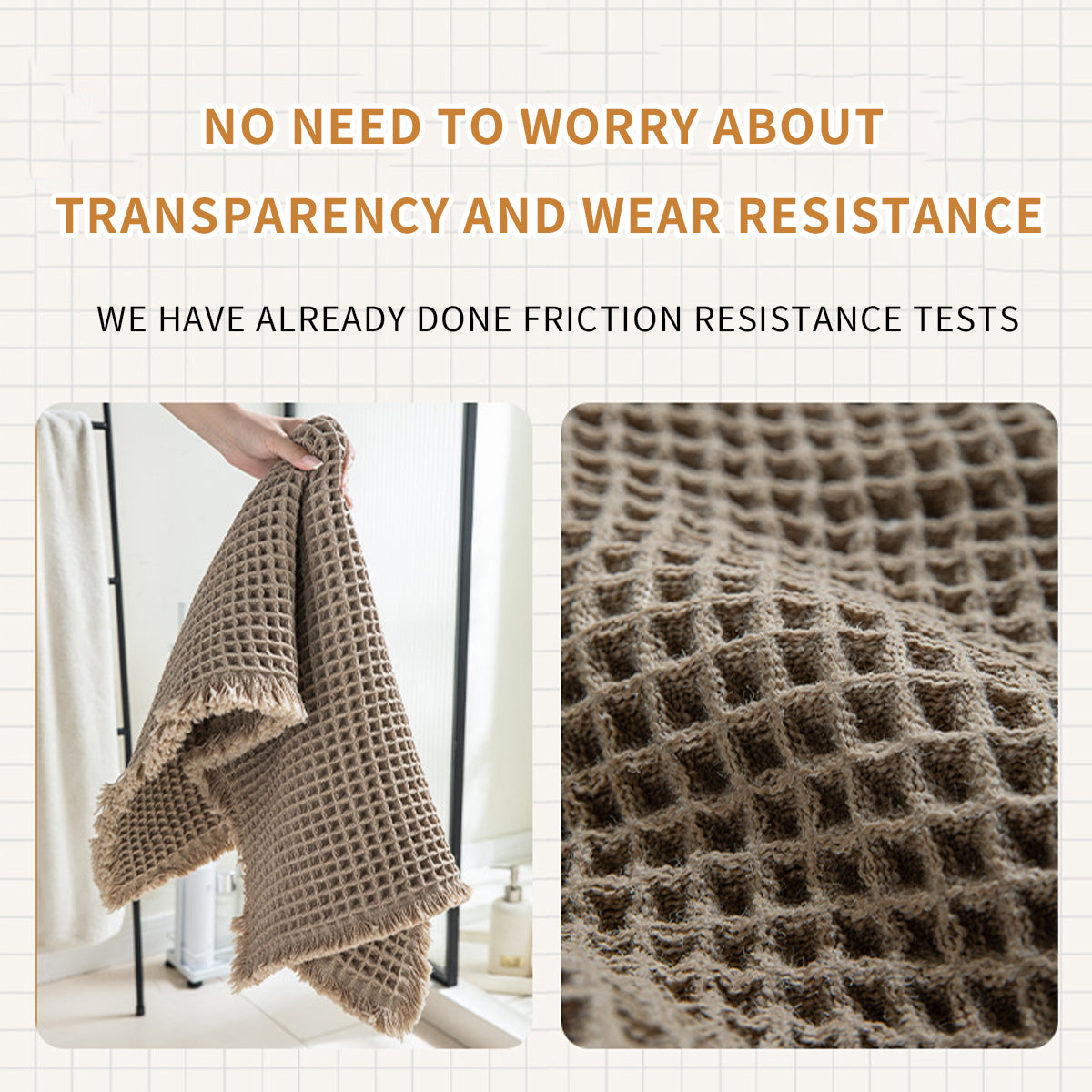 Liveonus Upgraded Waffle Weave Absorbent Non Slip Bath Mat
