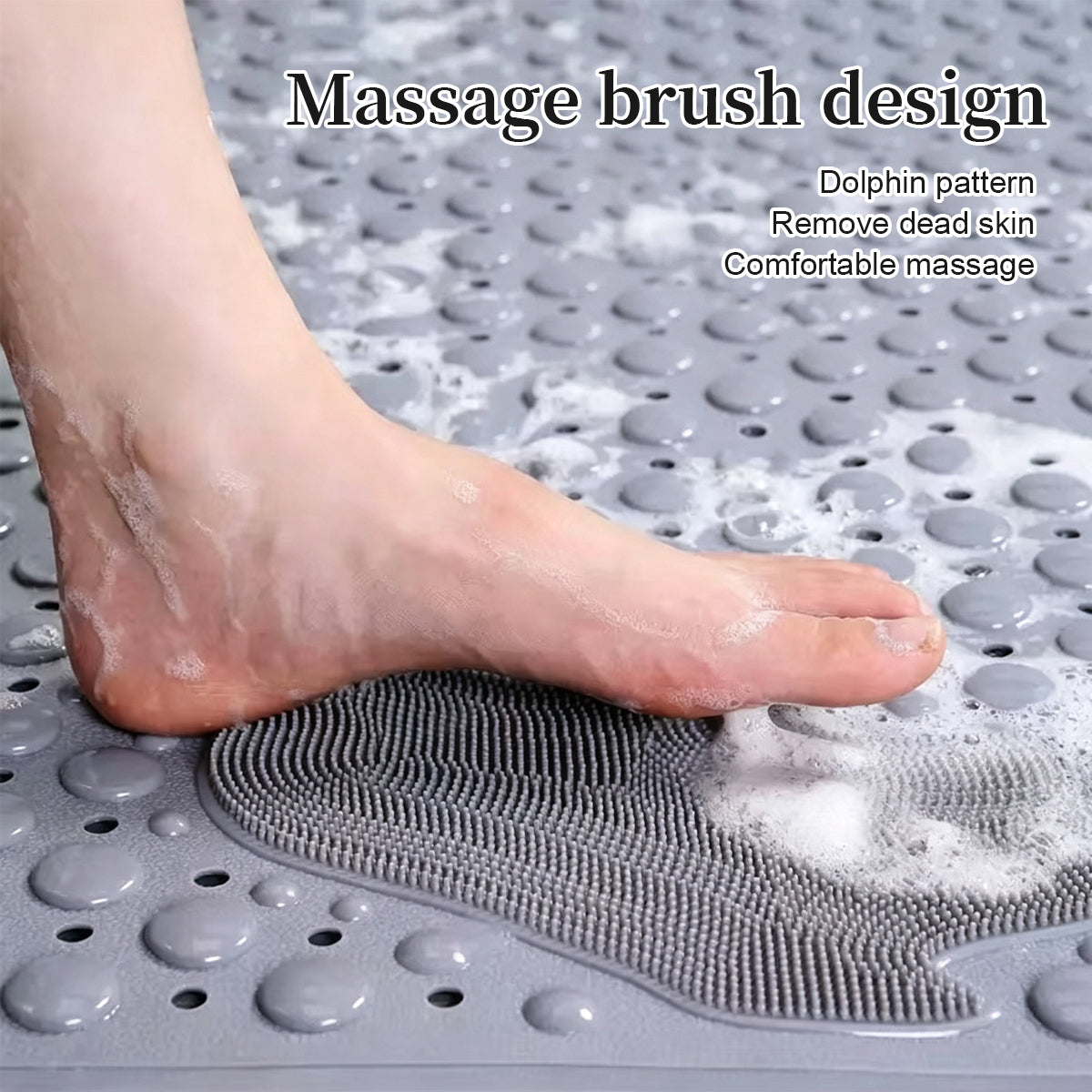 Liveonus Shower Mat Non Slip with Dolphin Foot Scrubber