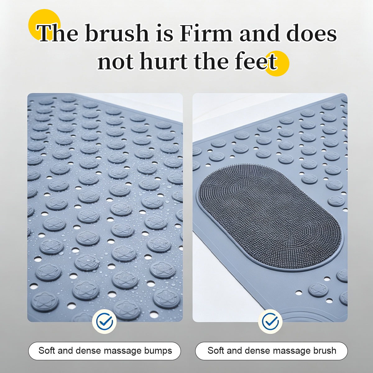 Liveonus Anti Slip Shower Mat With Foot Scrubber