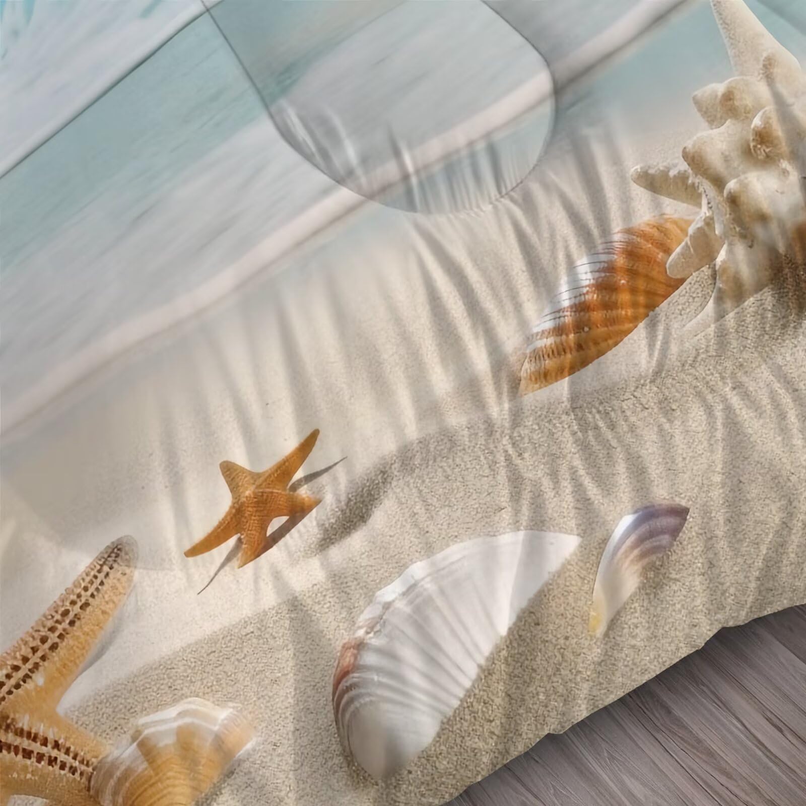 Liveonus 3 Pieces Microfiber Soft Fluffy Beach Themed Coastal Ocean Comforter Sets
