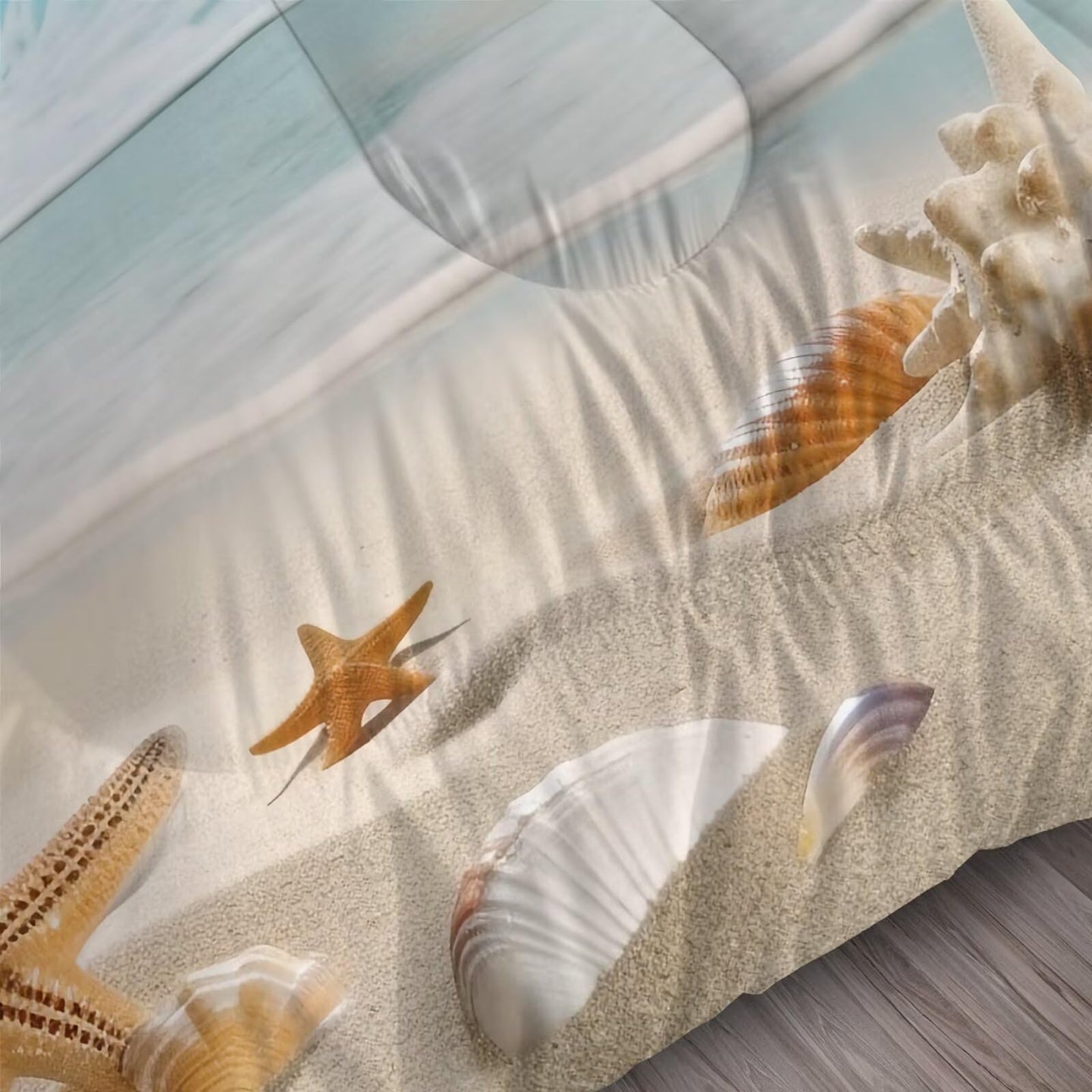 Liveonus 3 Pieces Microfiber Soft Fluffy Beach Themed Coastal Ocean Comforter Sets