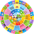 Round Colorful Alphabet Number Kids Area Rug