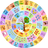 Round Colorful Alphabet Number Kids Area Rug