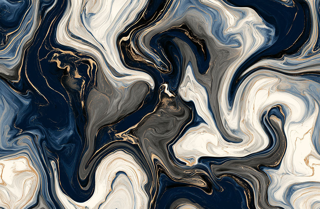 Marble Swirl Fluid Abstract Gold Vein Non‑Slip Area Rug