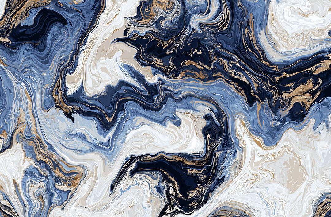 Marble Swirl Fluid Abstract Gold Vein Non‑Slip Area Rug