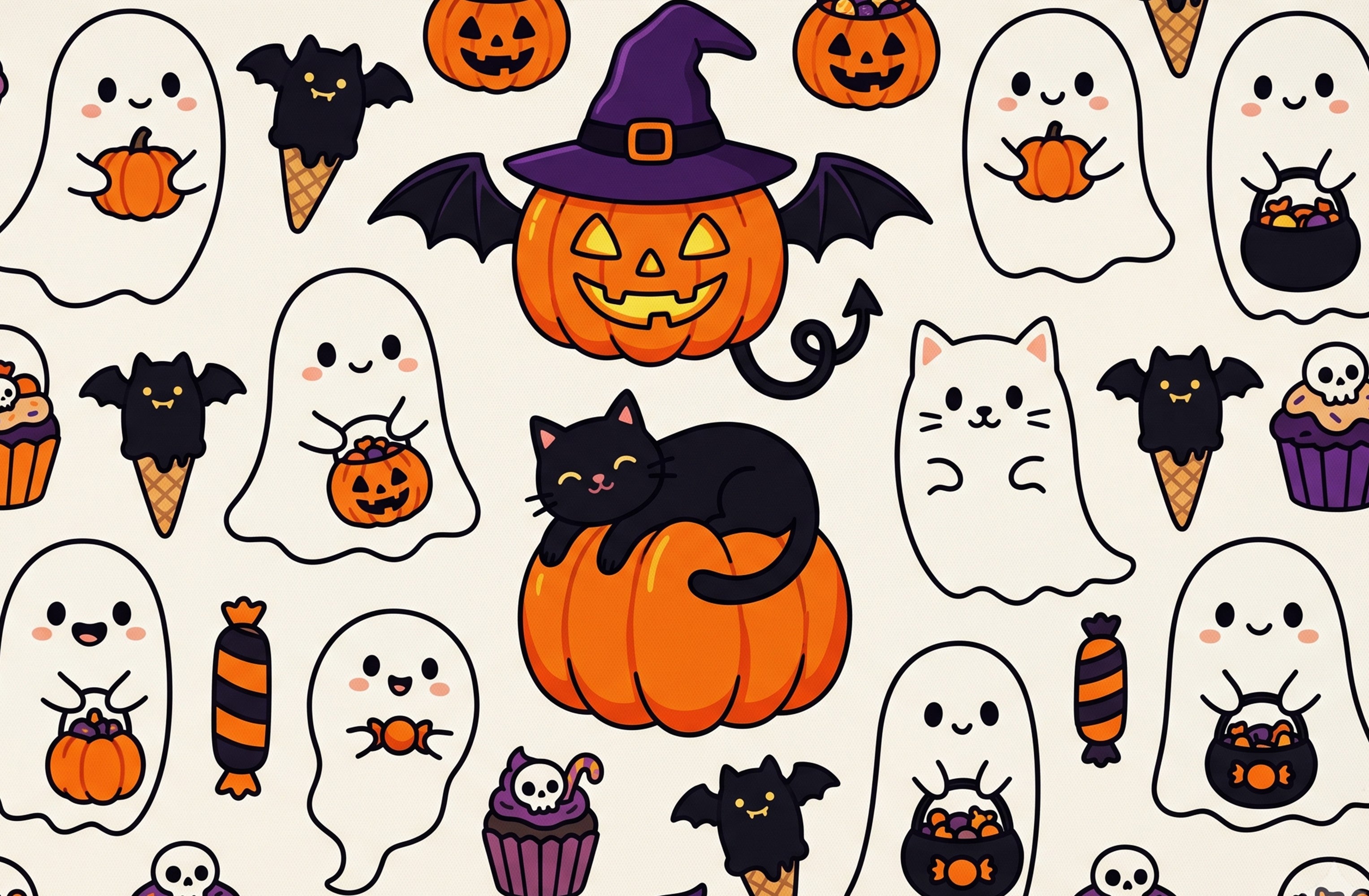 Liveonus Halloween Ghost Pumpkin Non‑Slip Area Rug