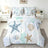 Liveonus 7 Pieces Coastal Ocean Seashell Starfish Comforter Set for All Season