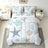 Liveonus 7 Pieces Coastal Ocean Seashell Starfish Comforter Set for All Season