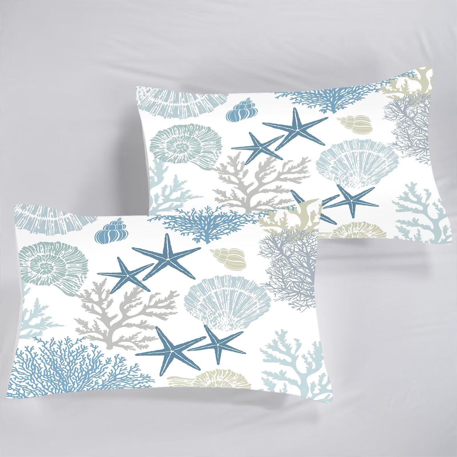 Liveonus 3 Piece Soft Beach Themed Coastal Comforter Set for All Season