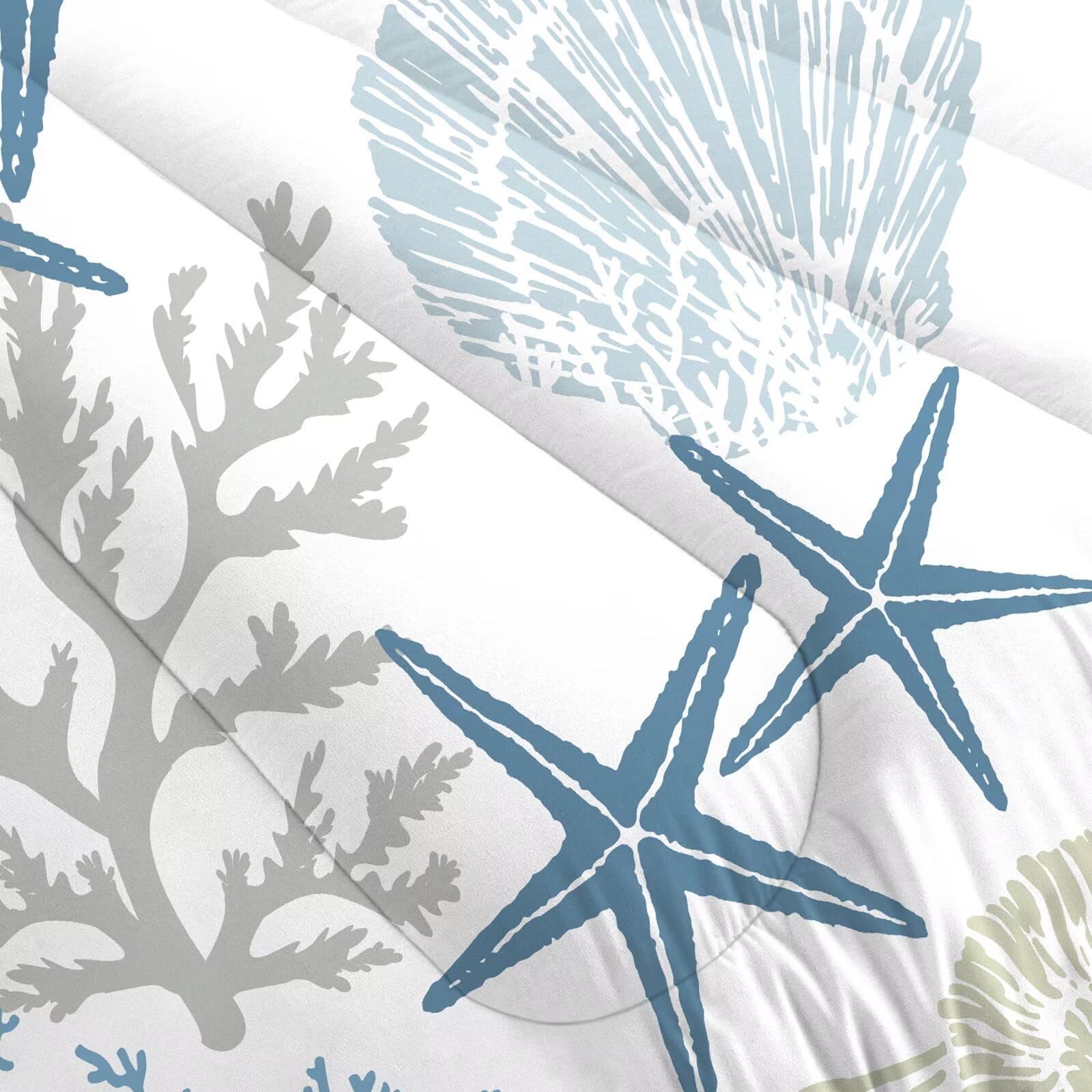 Liveonus 3 Piece Soft Beach Themed Coastal Comforter Set for All Season