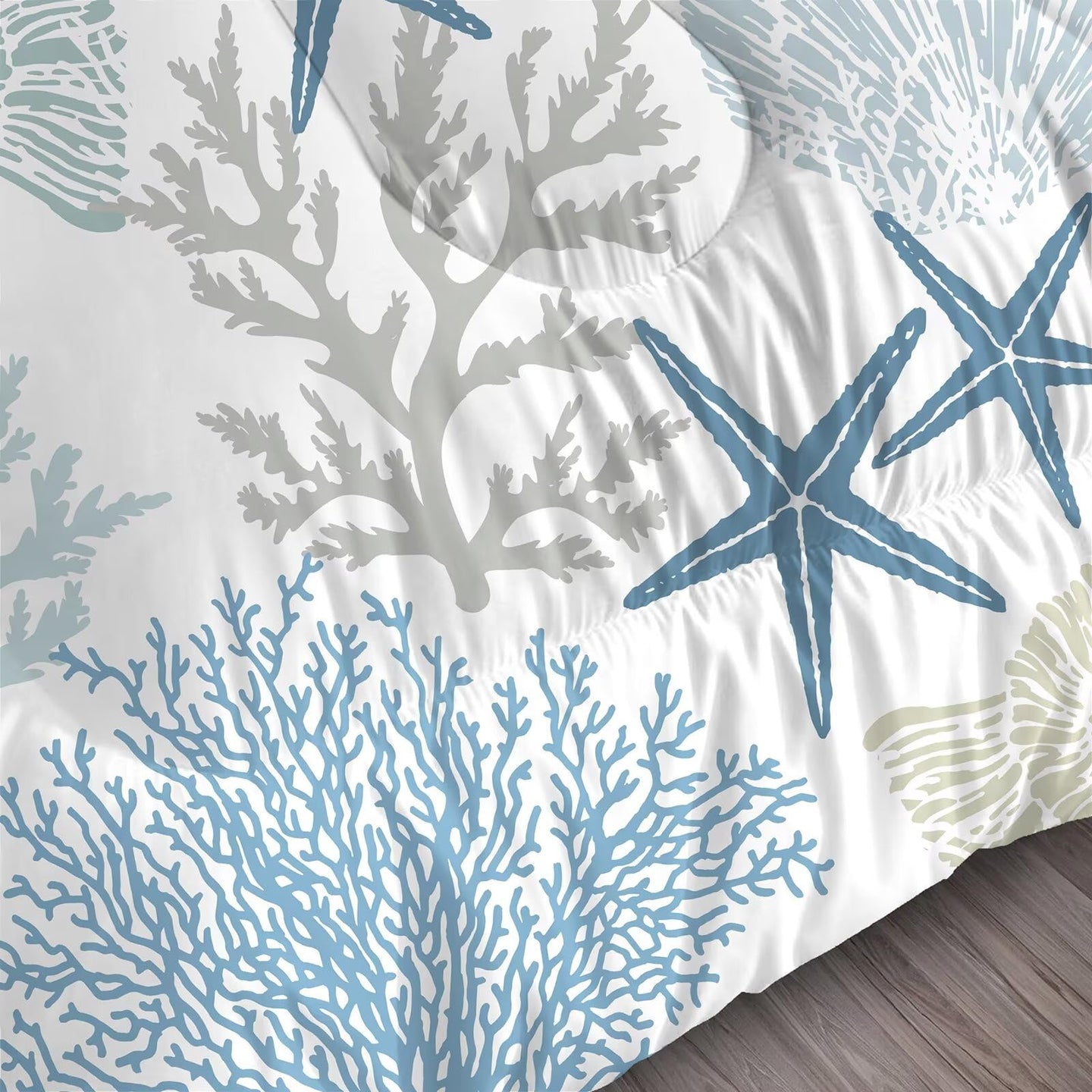 Liveonus 3 Piece Soft Beach Themed Coastal Comforter Set for All Season