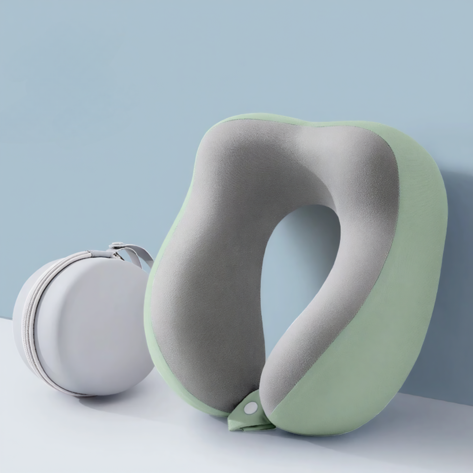 Ergonomic Travel Pillow with Capsule Case 360° Neck & Chin Support