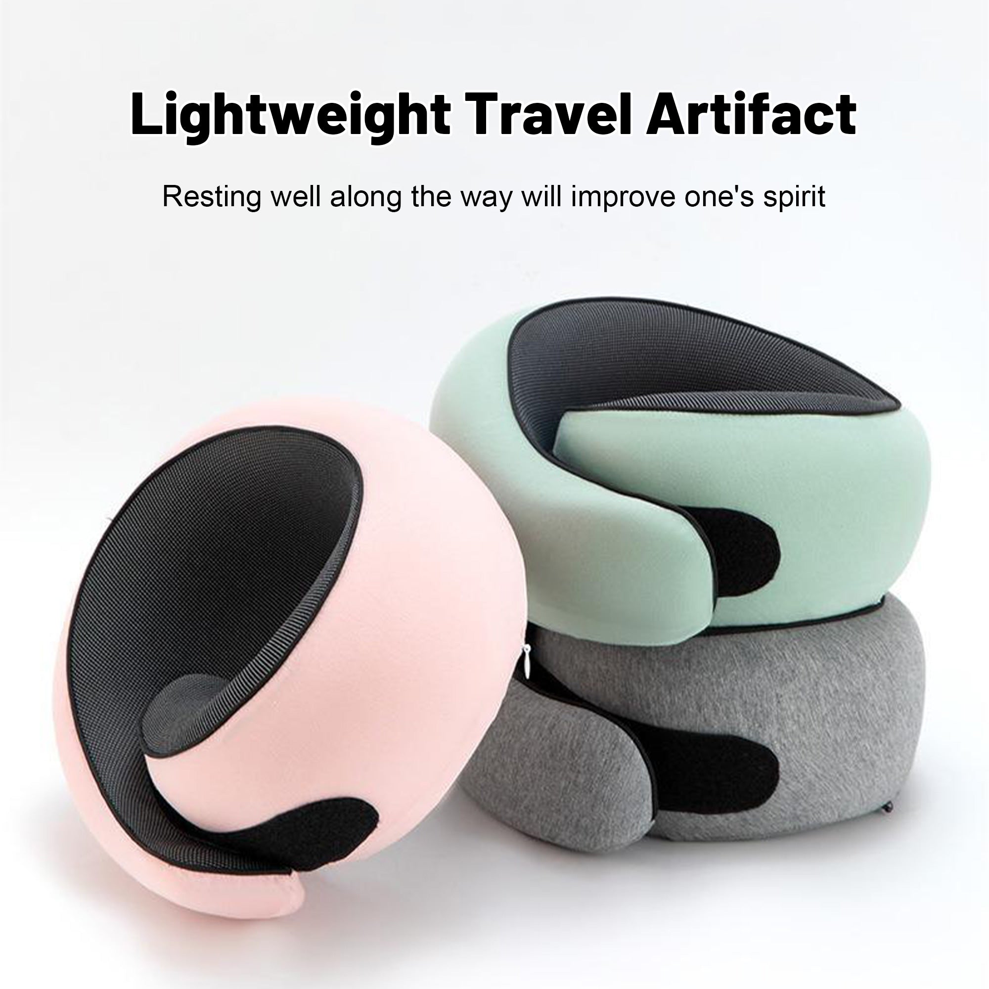 360° Ergonomic Memory Foam Travel Neck Pillow – Wrap-Around Chin Support