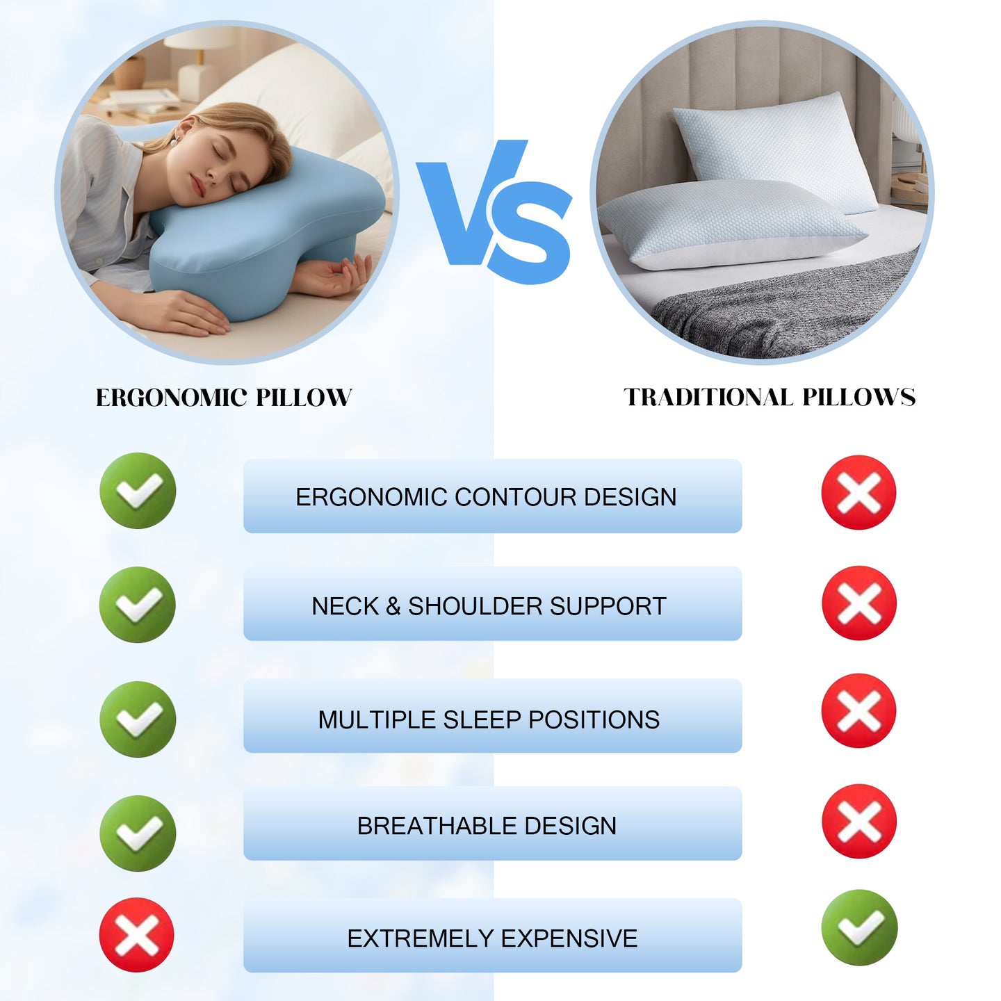 Ergonomic Side Sleeper Arm Support Pillow