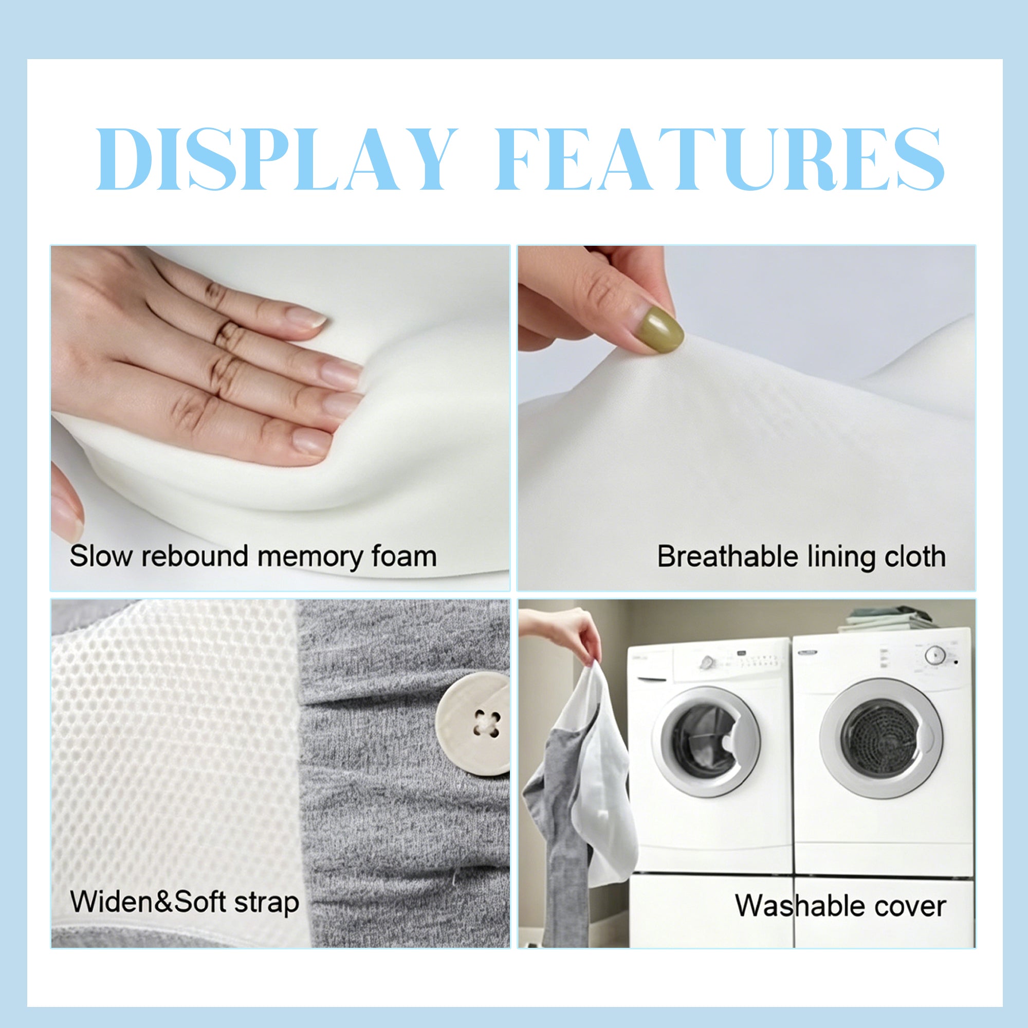 Ergonomic Contour Knee Pillow with Adjustable Strap
