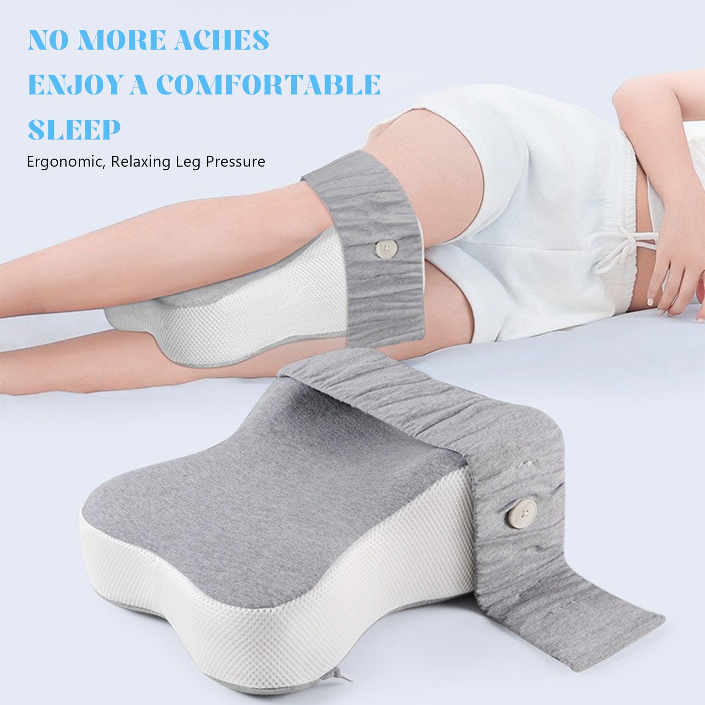 Ergonomic Contour Knee Pillow with Adjustable Strap