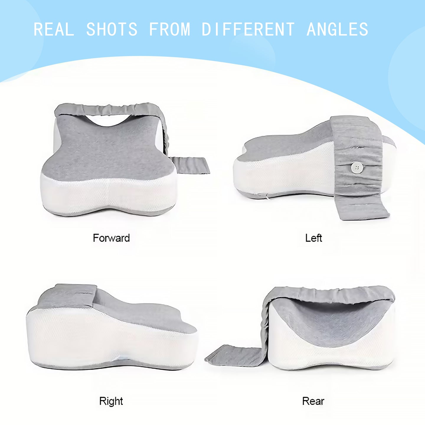 Ergonomic Contour Knee Pillow with Adjustable Strap