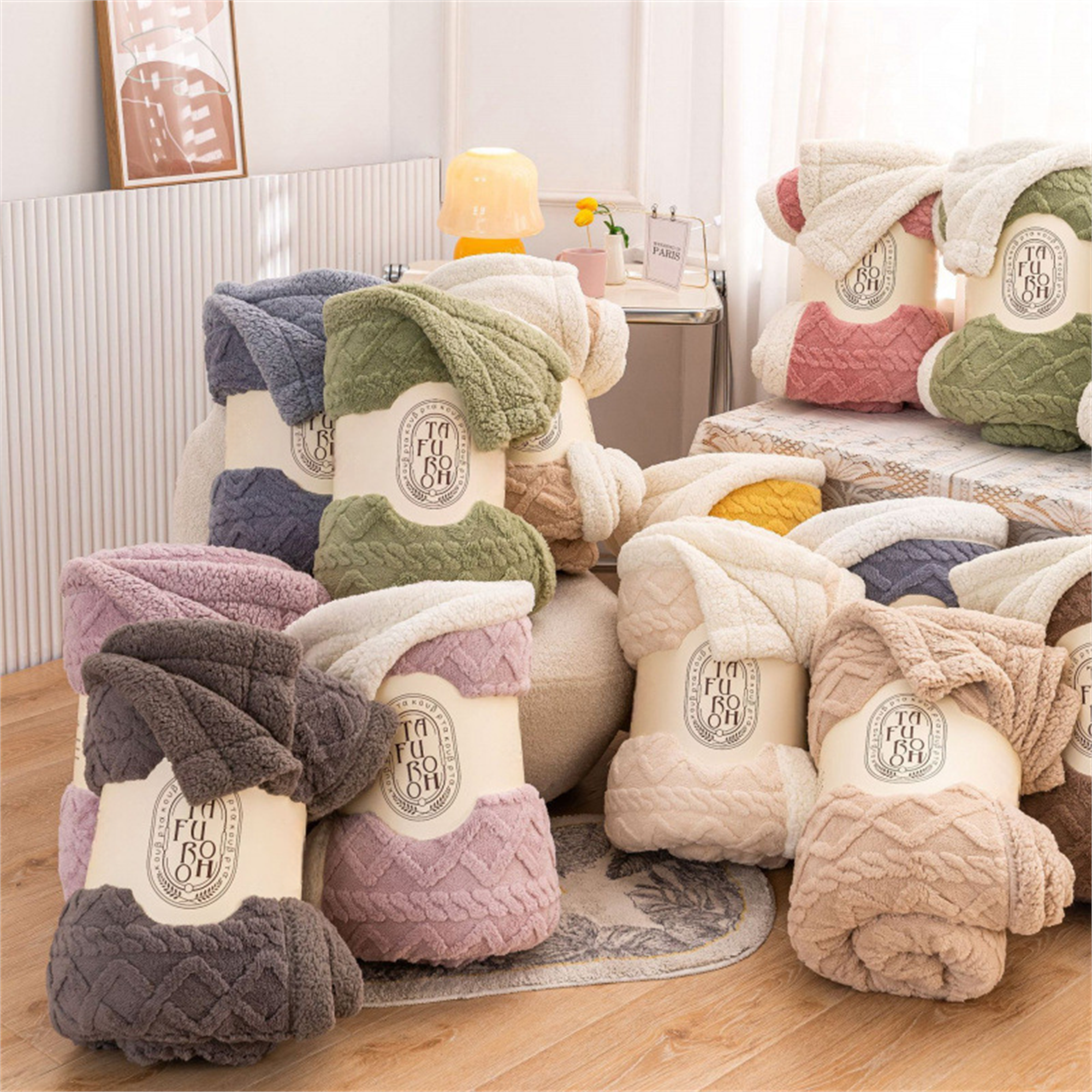 Super Soft 3D Carved Fleece & Sherpa Blanket