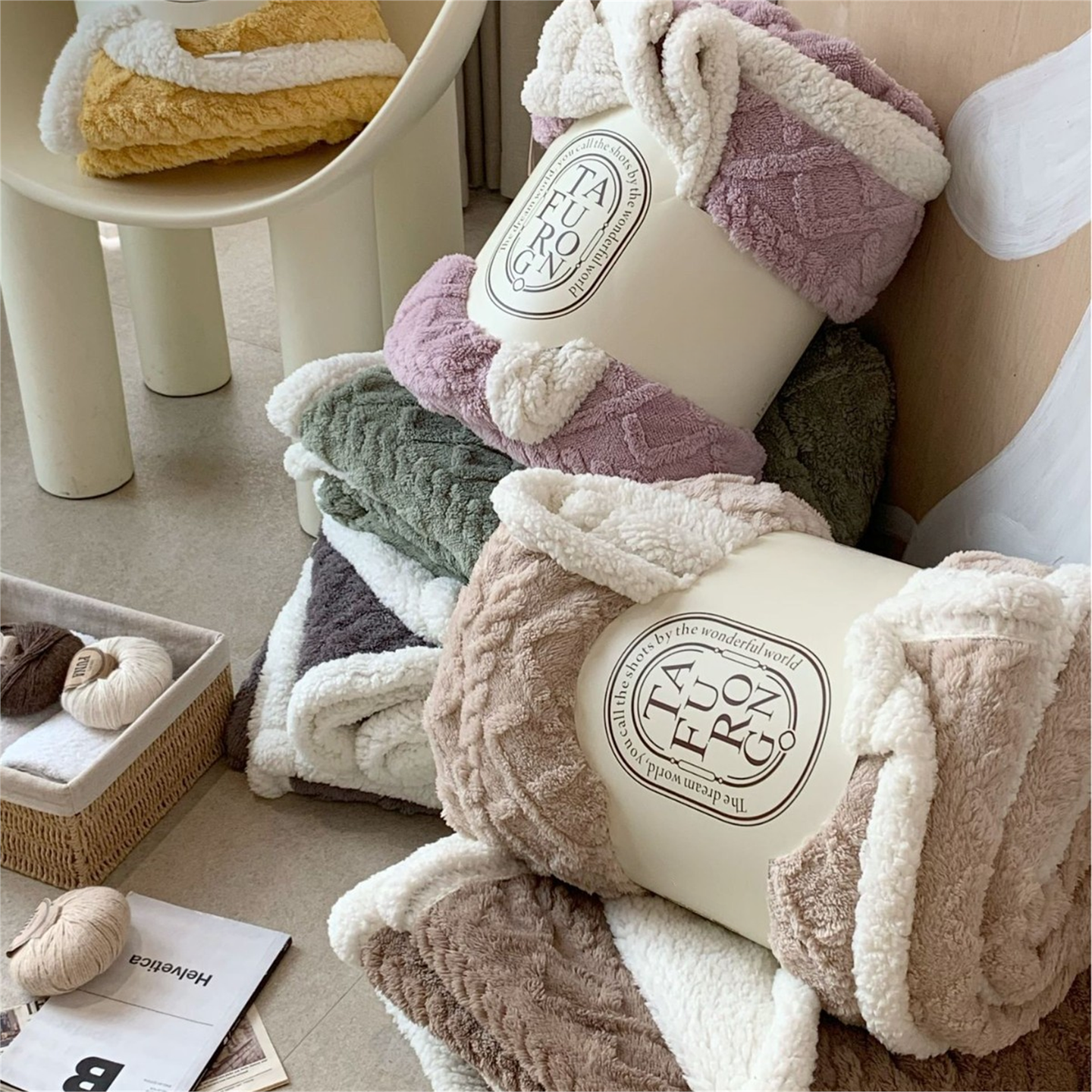 Super Soft 3D Carved Fleece & Sherpa Blanket