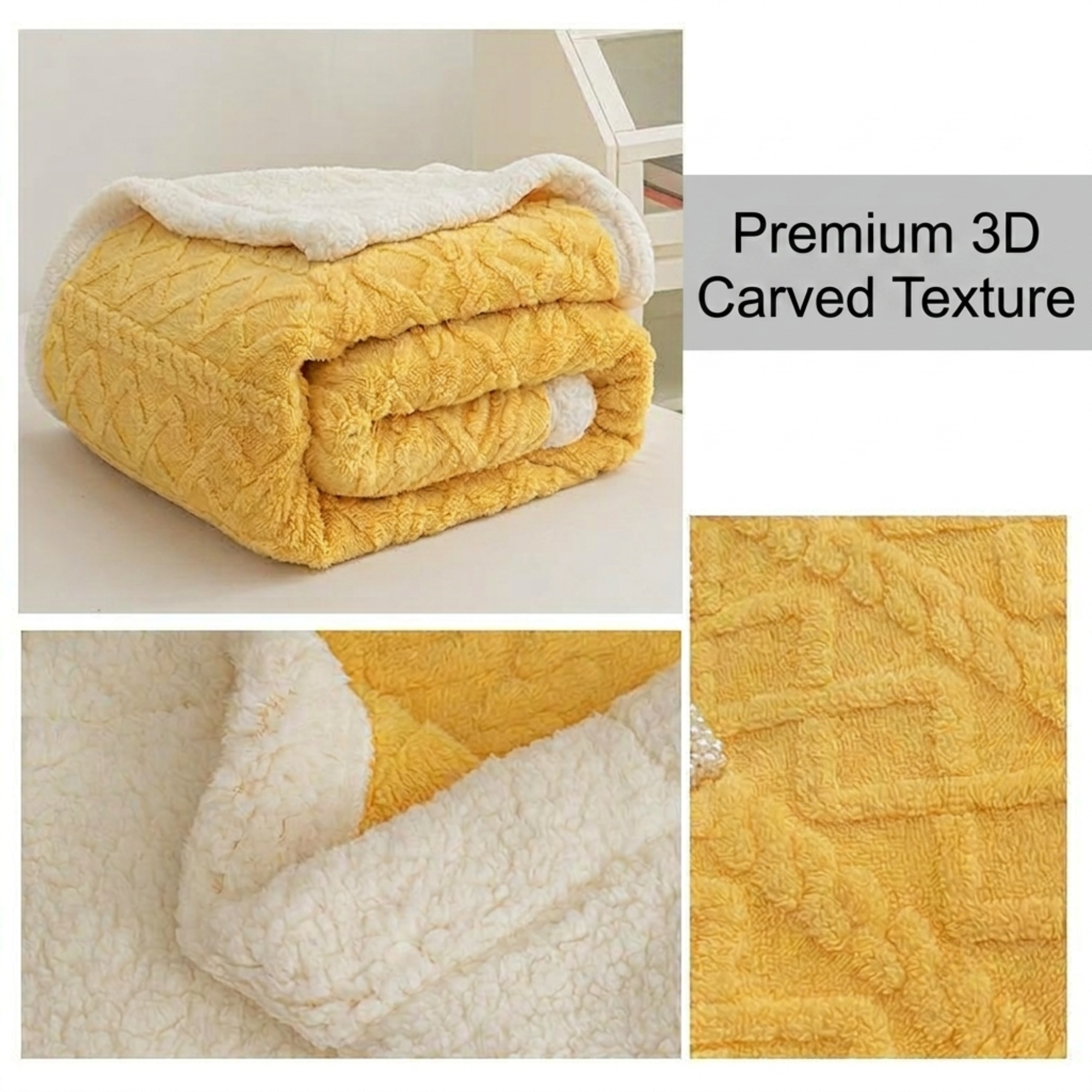 Super Soft 3D Carved Fleece & Sherpa Blanket