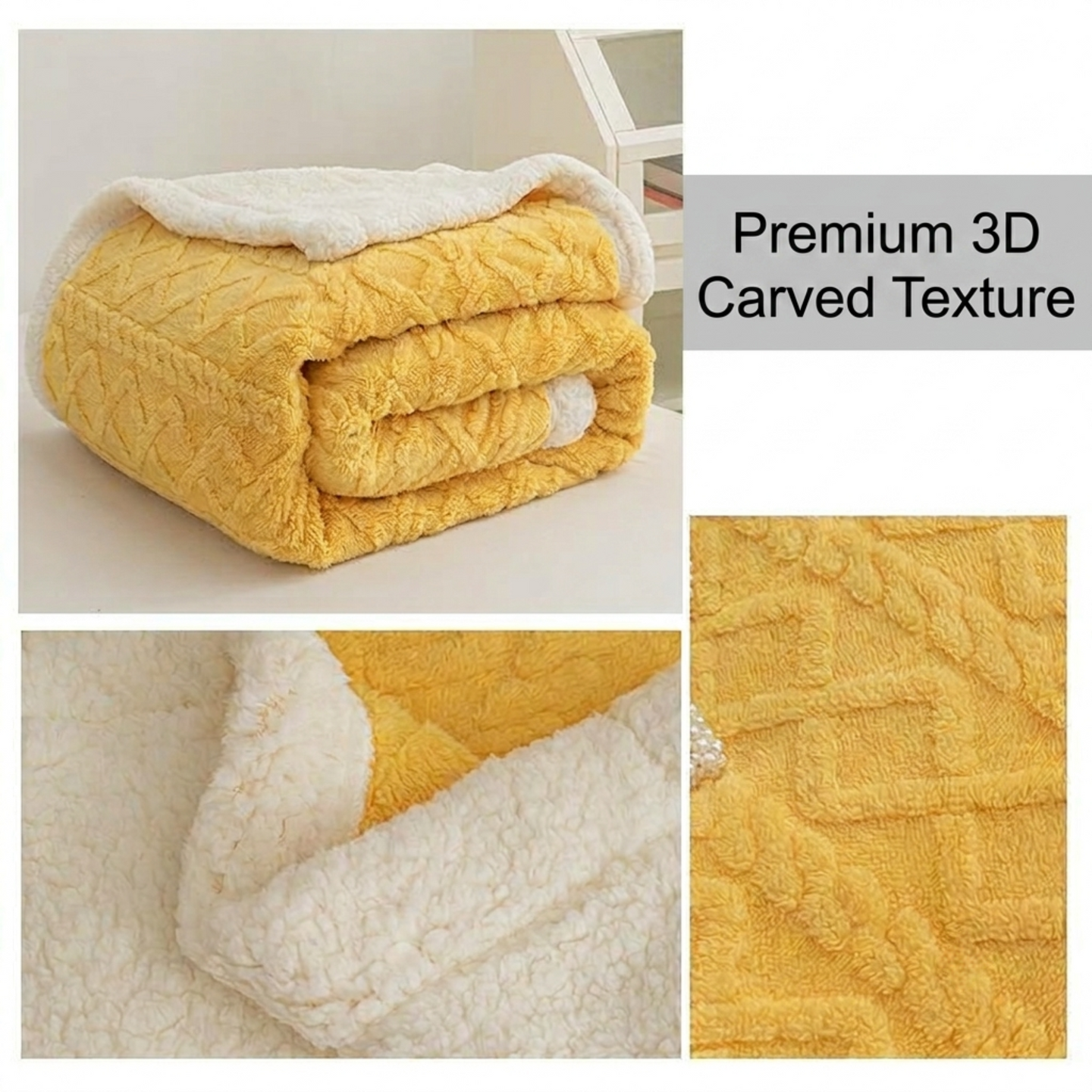 Super Soft 3D Carved Fleece & Sherpa Blanket