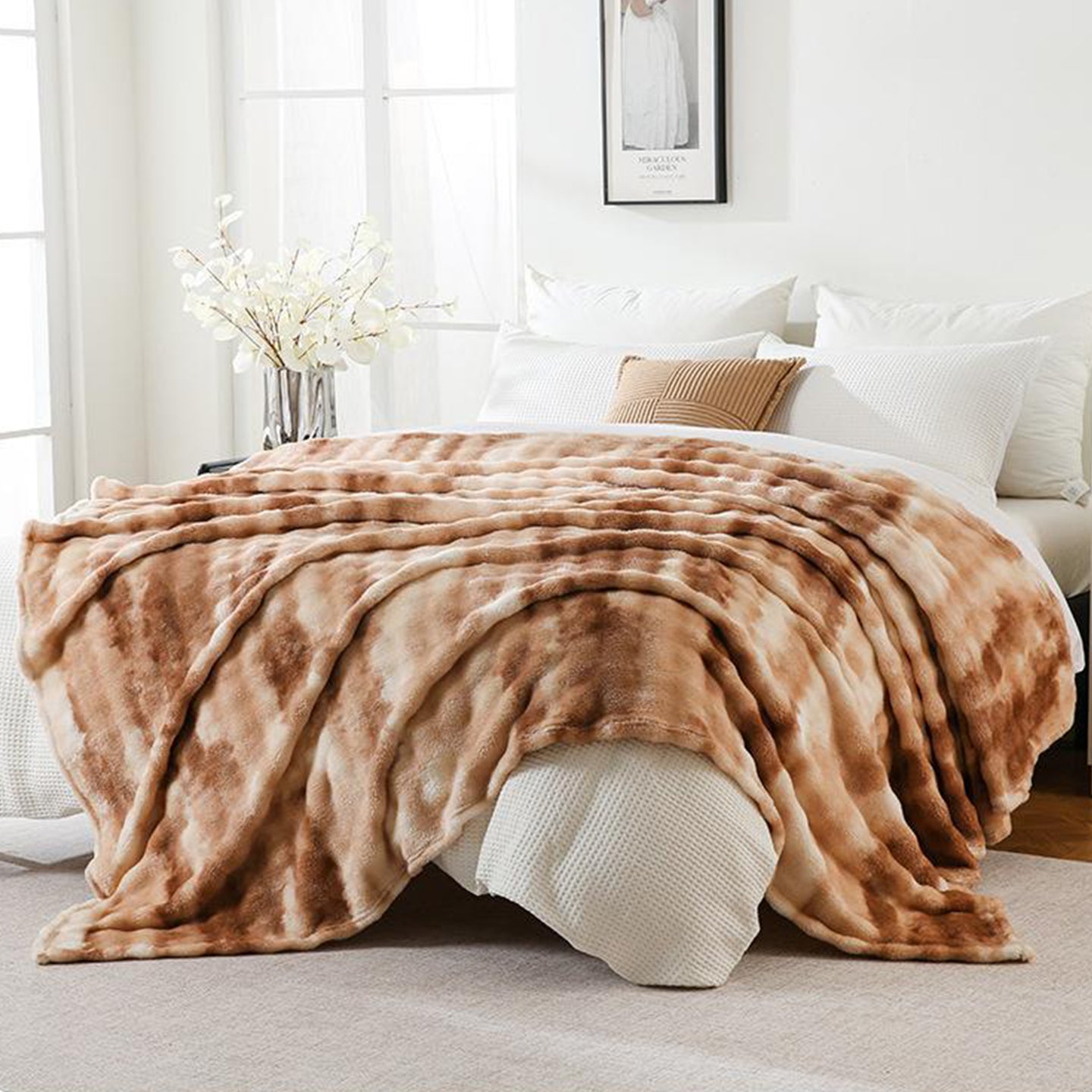Cloud-Soft Tie-Dye Flannel Throw Blanket For Multi-Scene Comfort