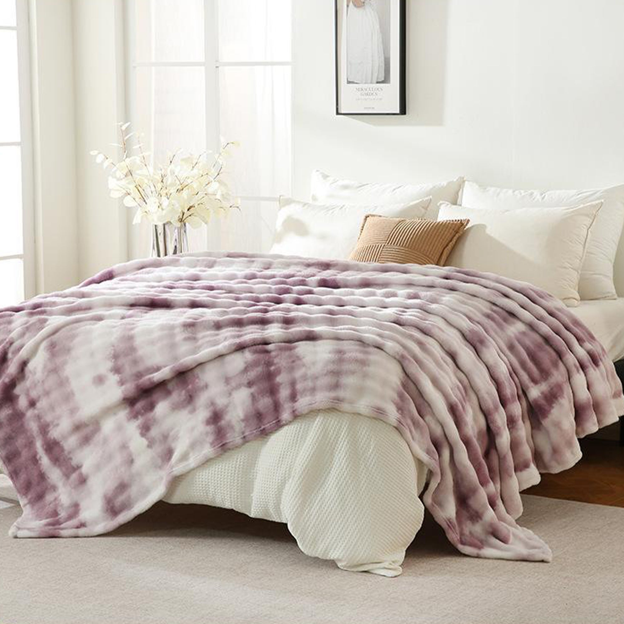Cloud-Soft Tie-Dye Flannel Throw Blanket For Multi-Scene Comfort