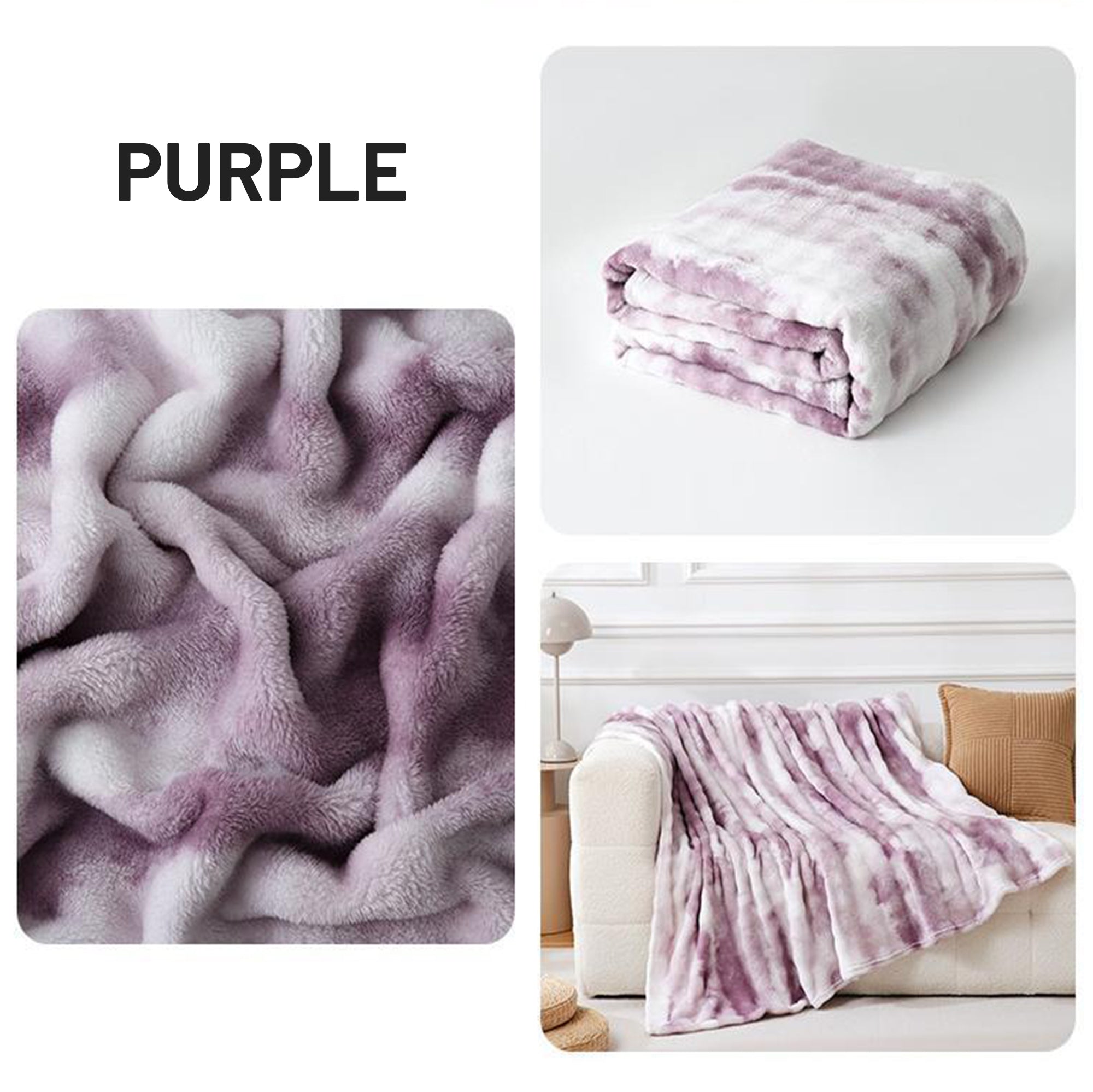 Cloud-Soft Tie-Dye Flannel Throw Blanket For Multi-Scene Comfort