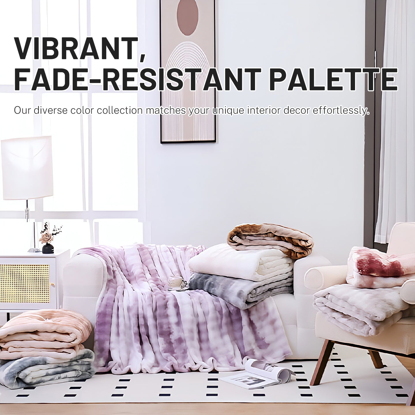 Cloud-Soft Tie-Dye Flannel Throw Blanket For Multi-Scene Comfort