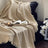 Cotton Waffle Knit Throw Blanket with Fringe – Boho Couch Cover & Cozy Quilt