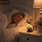 Aesthetic Resin Cat Table Lamp with Glowing Blue Eyes Ultimate Gift for Cat Lovers