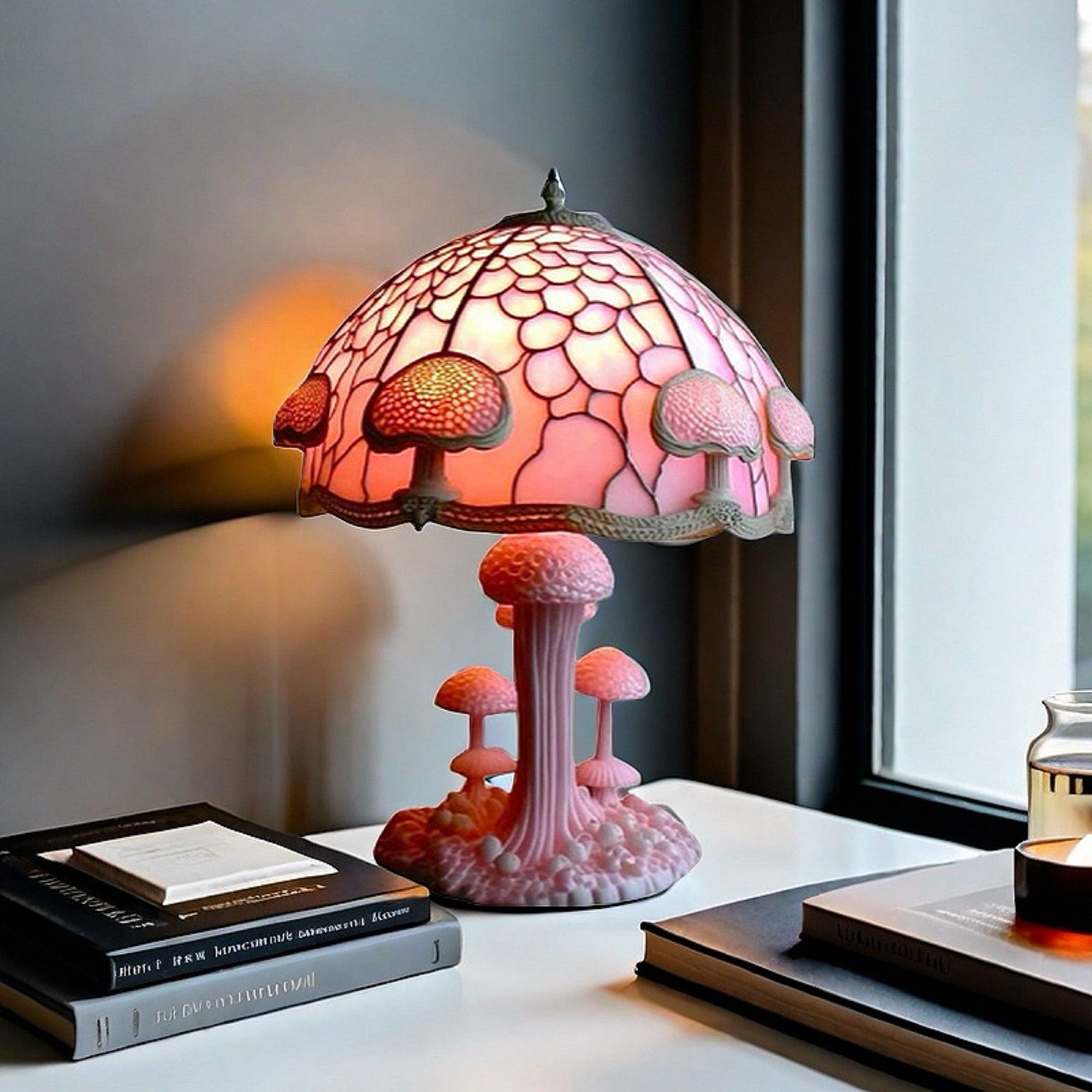 Cottagecore Vintage Stained Resin Mushroom Lamp