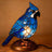 Vintage Tiffany Resin Bird Desk Accent Lamp - Unique Gift for Bird & Nature Lovers