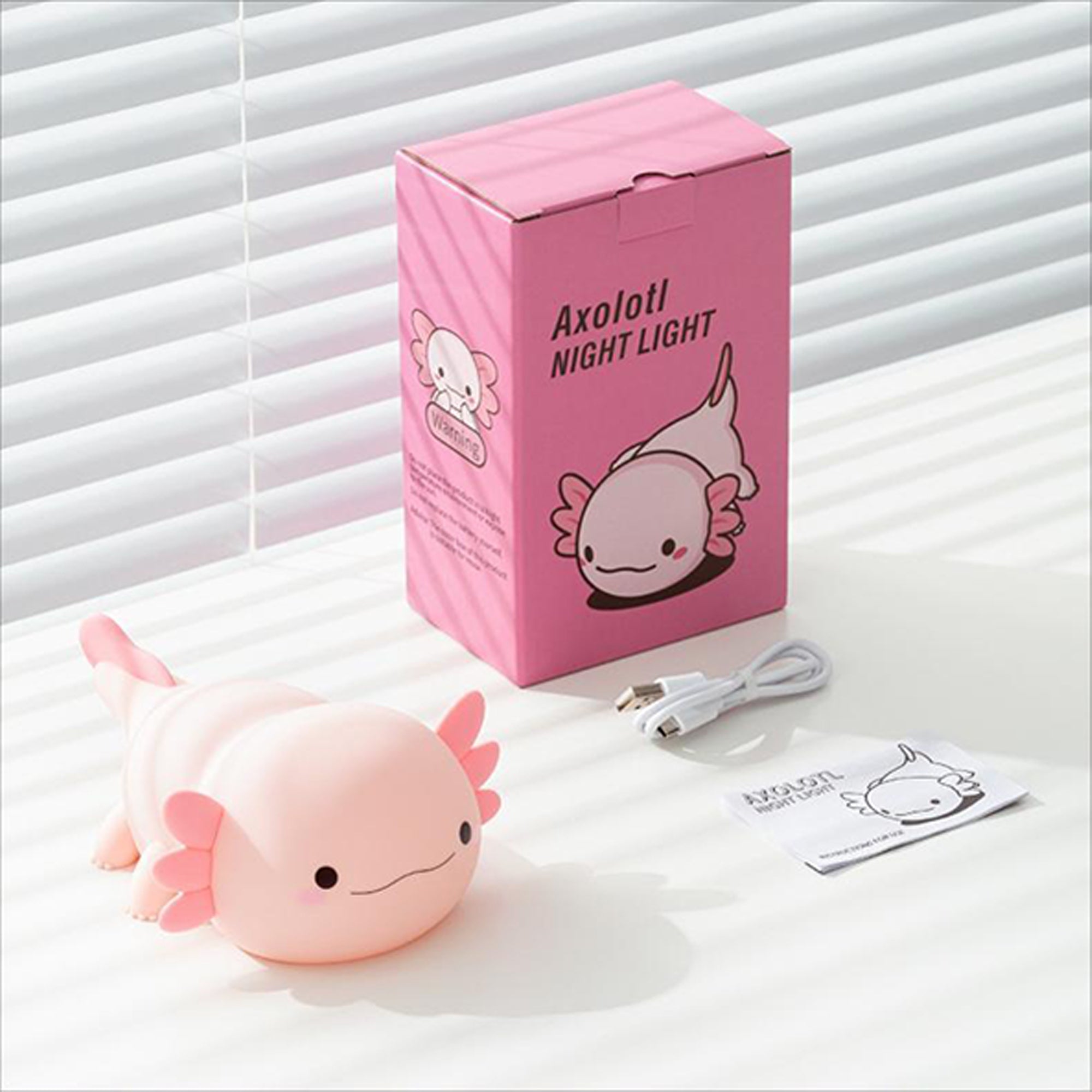 Axolotl Silicone Rechargeable Squishy Ambient Lamp with Tap Control & Sleep Timer