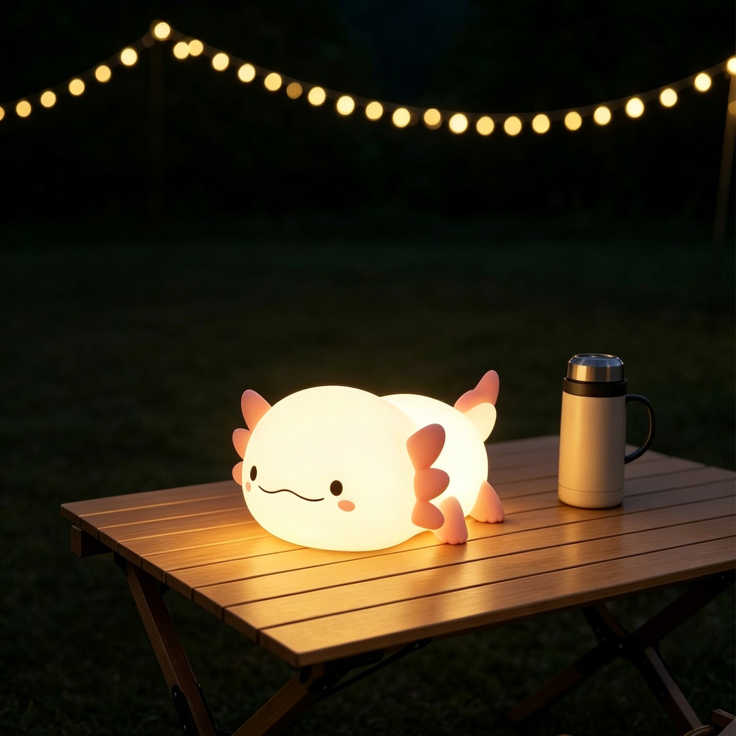 Axolotl Silicone Rechargeable Squishy Ambient Lamp with Tap Control & Sleep Timer