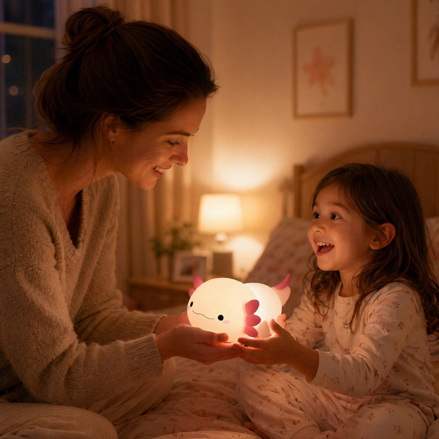Axolotl Silicone Rechargeable Squishy Ambient Lamp with Tap Control & Sleep Timer
