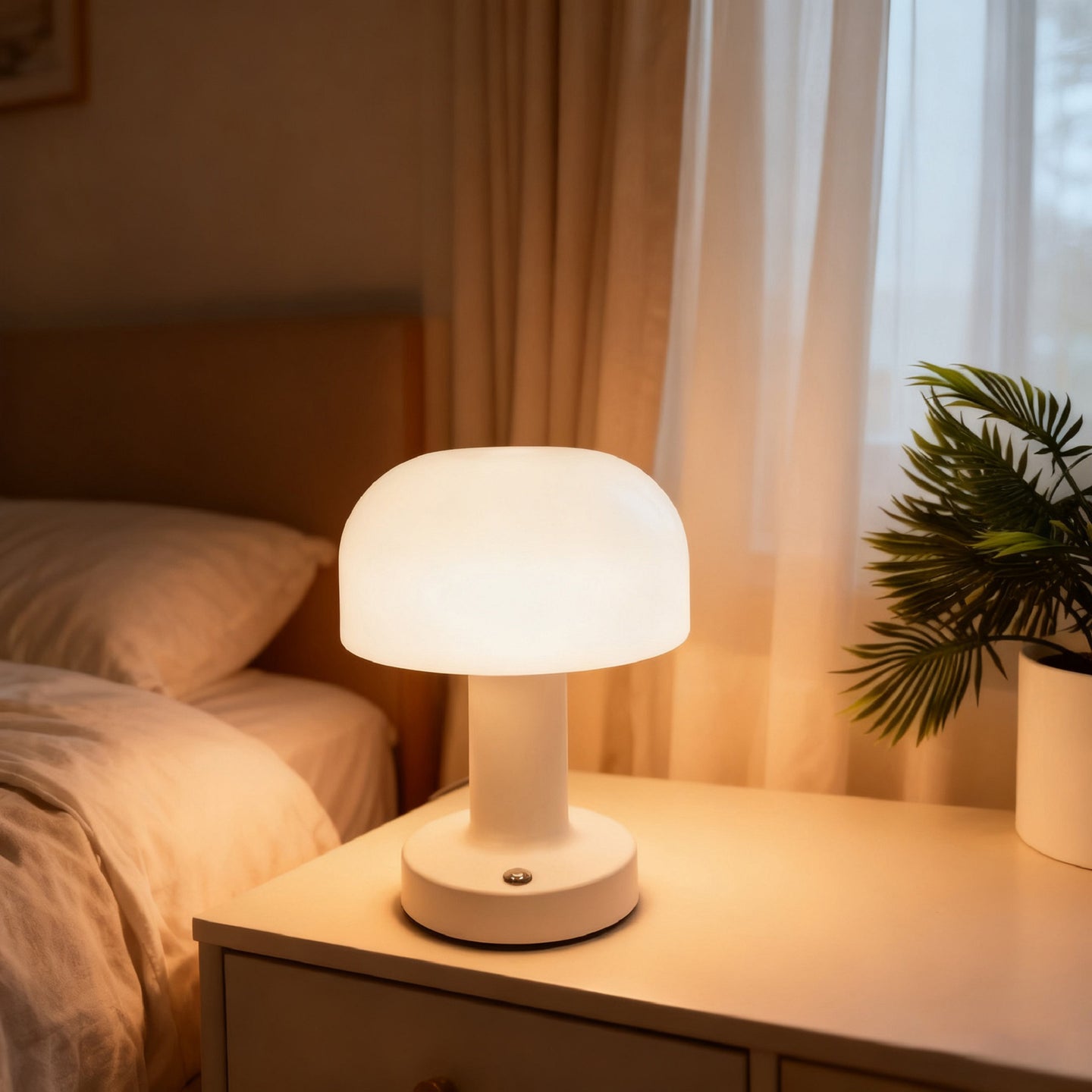 Rechargeable Touch Control Ambient Table Lamp – 3 Color Dimmable Portable Night Light